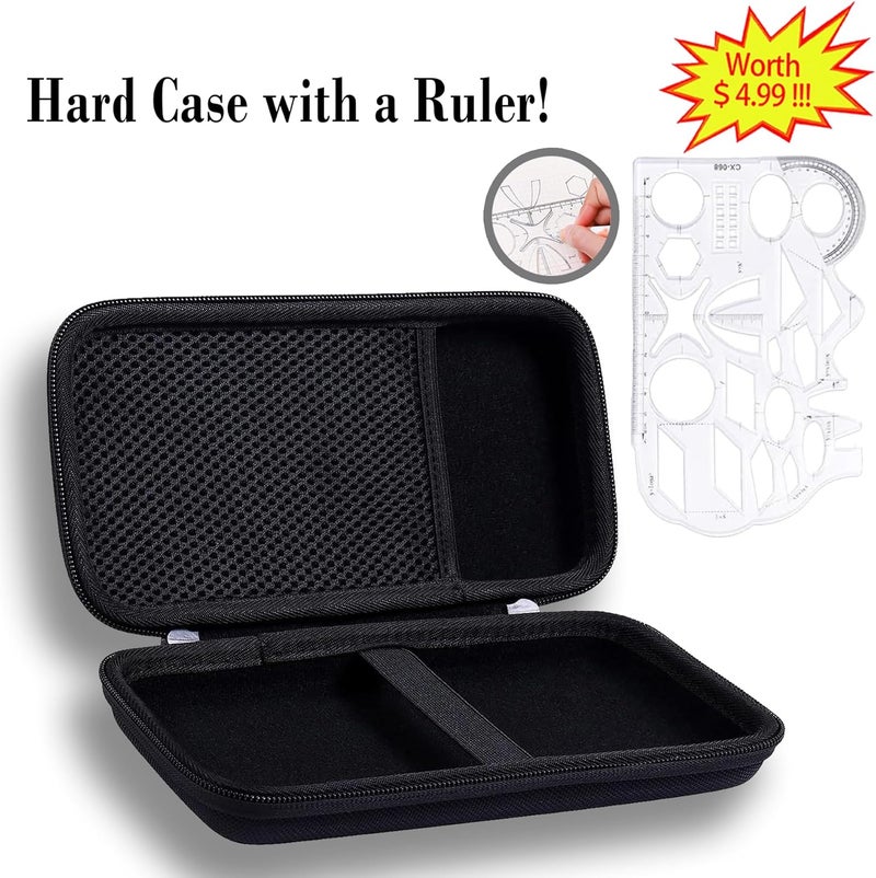Co2Crea Carrying Case for Texas Instruments TI-84 Plus CE Python Enhanced/TI-84/TI-Nspire CX II CAS/TI-Nspire CX II/TI-83 Plus/TI-89 Titanium/TI-85/TI-86 Color Graphing Calculator, All Black Case - Image 3